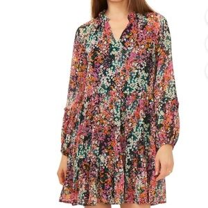 Vince Camuto Lightweight Three Tier Mini Dress Black/Multi